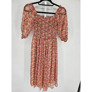 Lili Sidonio Molly Bracken Womens Sz XS Smocked Mini Floral Dress Anthropologie